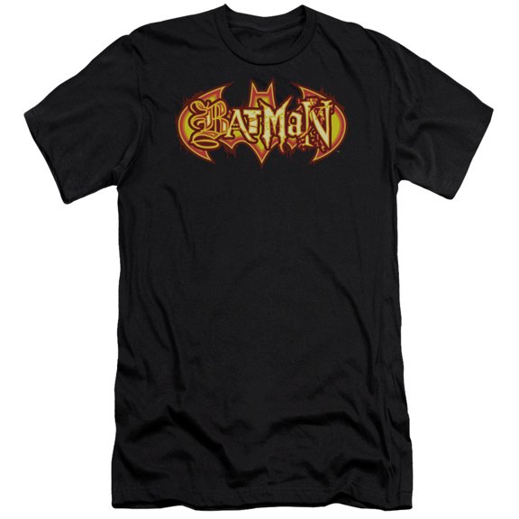 Batman - Fiery Shield - Premium Slim Fit Short Sleeve Shirt - Large