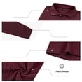 thumbnail image 7 of Bxsruta Men's Long Sleeve Shirt Ribbed Knit Collared Top Button Placket Casual Business Wear, 7 of 7