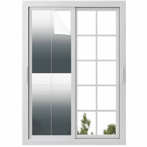 Gray Gradient Window Privacy Film Decorative Glass Window Film UV Blocking Static Cling Non-Adhesive Sticker Covering for Home Door 23.6 x 78.7 inches