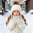 thumbnail image 2 of Little/Big Kids Winter Casual Hat Toddler Scarf and Glove Set with Knit Winter Hat, 2 of 6