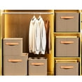 thumbnail image 6 of Storage Baskets for Shelves with Handles, 19x11in Large Folding Fabric Storage Bin Closet Storage Containers Boxes, Clothing Storage Bins for Shelf Organizer, 6 of 7