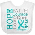 thumbnail image 3 of Inktastic Ovarian Cancer Hope Faith Motto Boys or Girls Baby Bib, 3 of 4