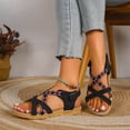 thumbnail image 6 of Xfvqtps Womens Bohemian Roman Sandals Flat Open Toe Crisscross Strap Casual Comfortable Walking Shoes for Women Summer Outdoor Beach, 6 of 9