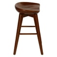 thumbnail image 5 of Cortesi Home Tiwi Backless Swivel Counter Stool in Solid Wood, 24" Walnut, 5 of 13