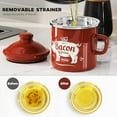 thumbnail image 2 of 46OZ Bacon Grease Container With Strainer - Enamel Grease Saver, Farmhouse Bacon Grease Keeper For Dishwasher Safe, 2 of 8