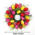 thumbnail image 3 of Corona de Tulipanes para Día de La Madre Xihbxyly Decoración de Puerta Flores Simuladas, 3 of 6