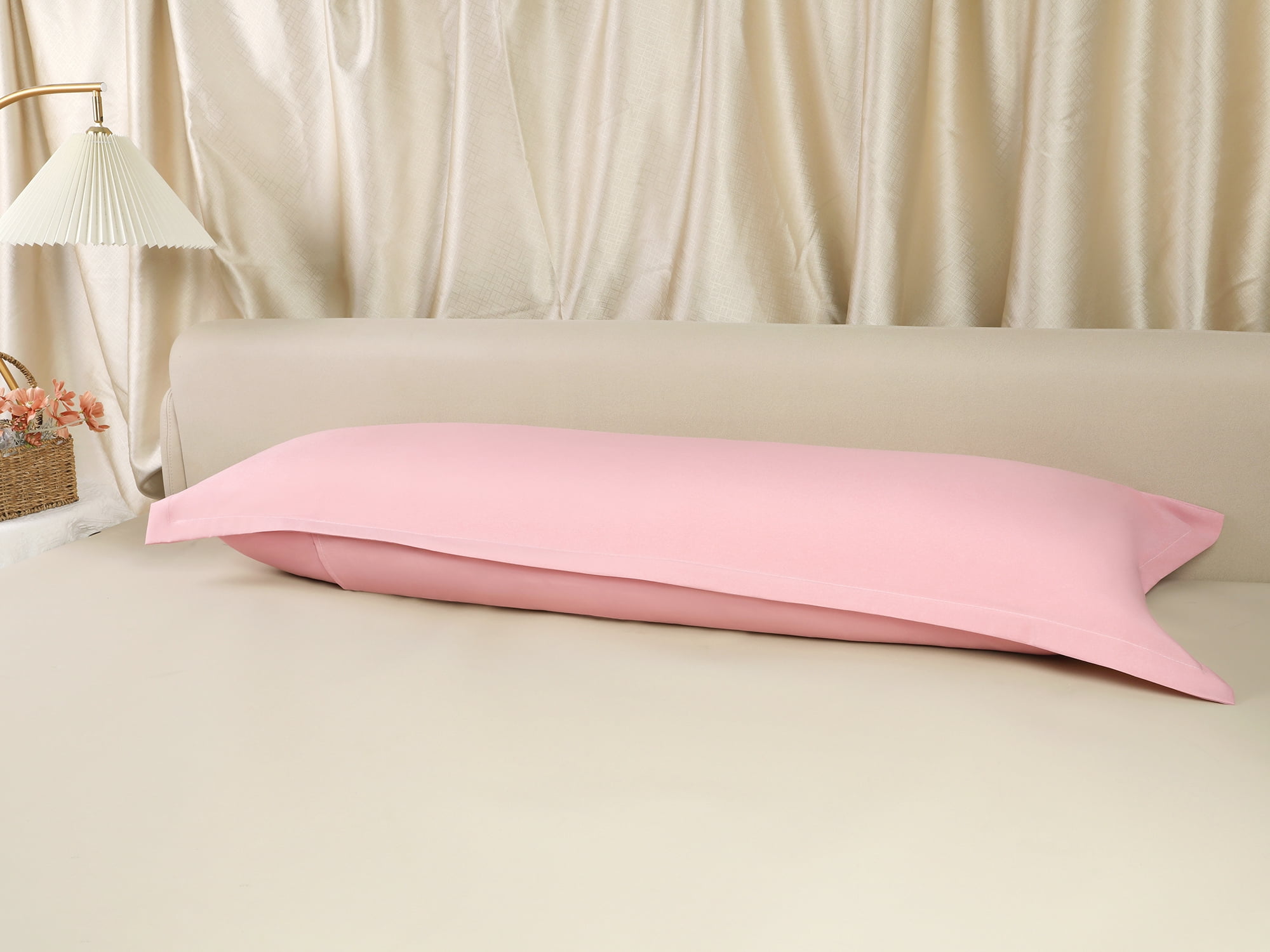 Unique Bargains 1 Pcs Pillow Cases Breathable Cooling Pillow Covers Pink 20"x72"