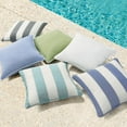 thumbnail image 4 of Decorative Outdoor Indoor Throw Pillows, Set of 4 Waterproof Throw Pillows with Inserts, 18" x18" Square Pillows for Patio, Backyard, Bed, Couch, Sofa and Patio Furniture, Gray Stripe, 4 of 14