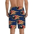 thumbnail image 2 of Balery Bowling Ball And Flame Men's Cotton Knit Pajama Shorts Waistband & Pockets,Short Pajama Pants-X-Large, 2 of 8