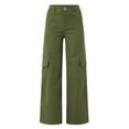 thumbnail image 3 of Vedolay Womens&nbsp;Pants&nbsp;Casual Women's Cotton Pants Casual Loose Fit High Waisted Pants Trousers with Pockets,Mint Green S, 3 of 5