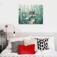 thumbnail image 5 of Orinice Cat Wear Mask Fine Art Aesthetic Poster Print Wall Painting for Classroom Office Decor Pictures Wall Art Canvas Living Room Bedroom Home Decor 20x16in, 5 of 6