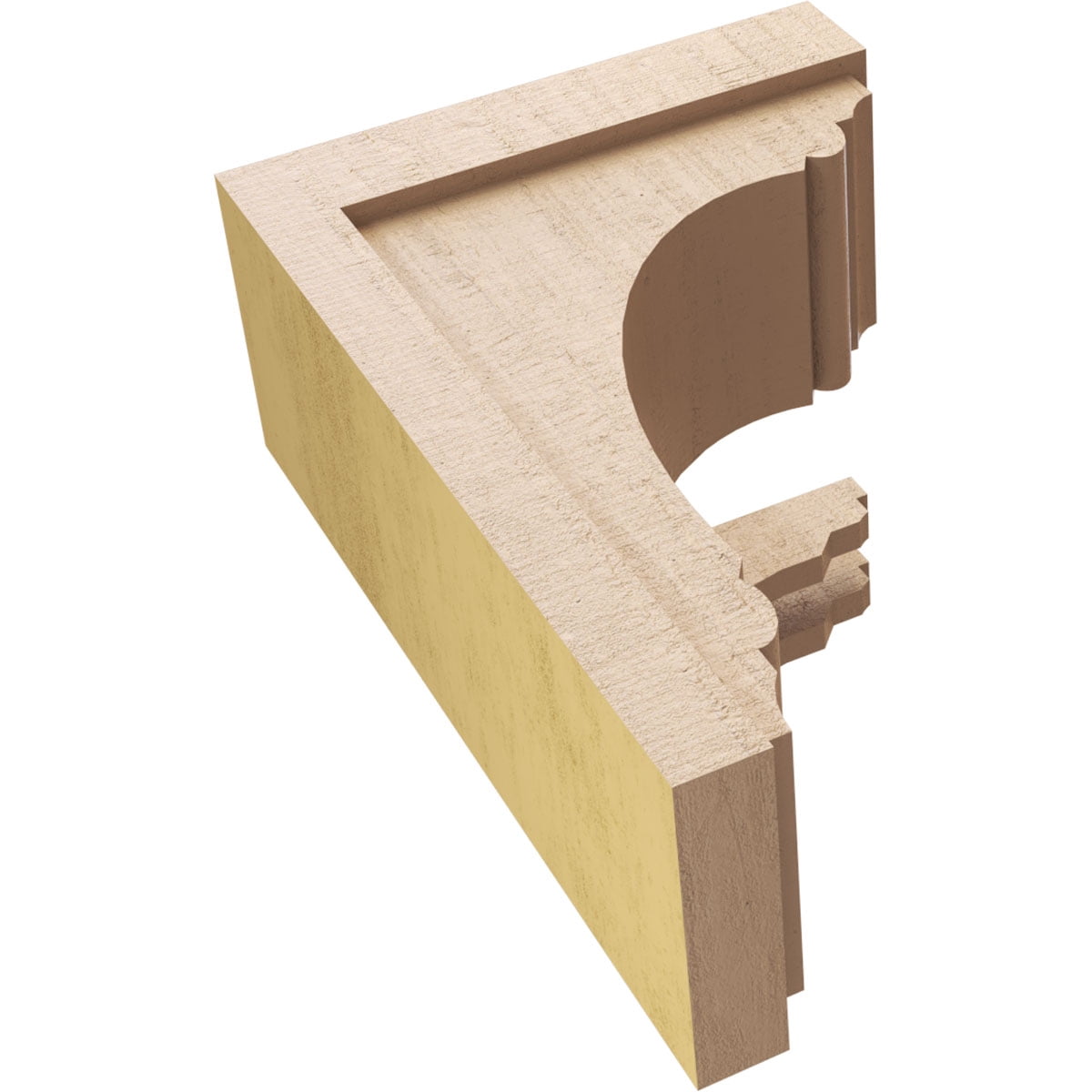 7"W x 14"D x 21"H Classic Warren Rough Cedar Woodgrain TimberThane Corbel, Primed Tan