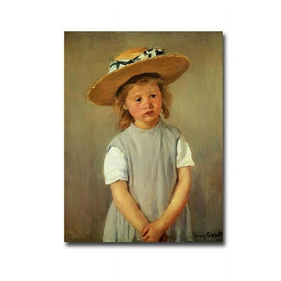 Child with Straw Hat by Mary Cassatt Premium Gallery-Wrapped Canvas Giclee Art - 12 x 16 x 1.5 in.