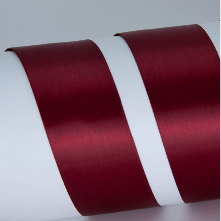 Offray Ribbon, Red 1 1/2 inch Single Face Satin Polyester Ribbon, 12 feet 