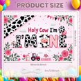 thumbnail image 2 of Cow Pattern Holy Cow Banner Pink Background 1st Birthday Display Rose Decor Polka Dot Balloons Cow Theme Backdrop for 1st Birthday Party Kids Birthday Photo Shoot Backdrop, 2 of 9