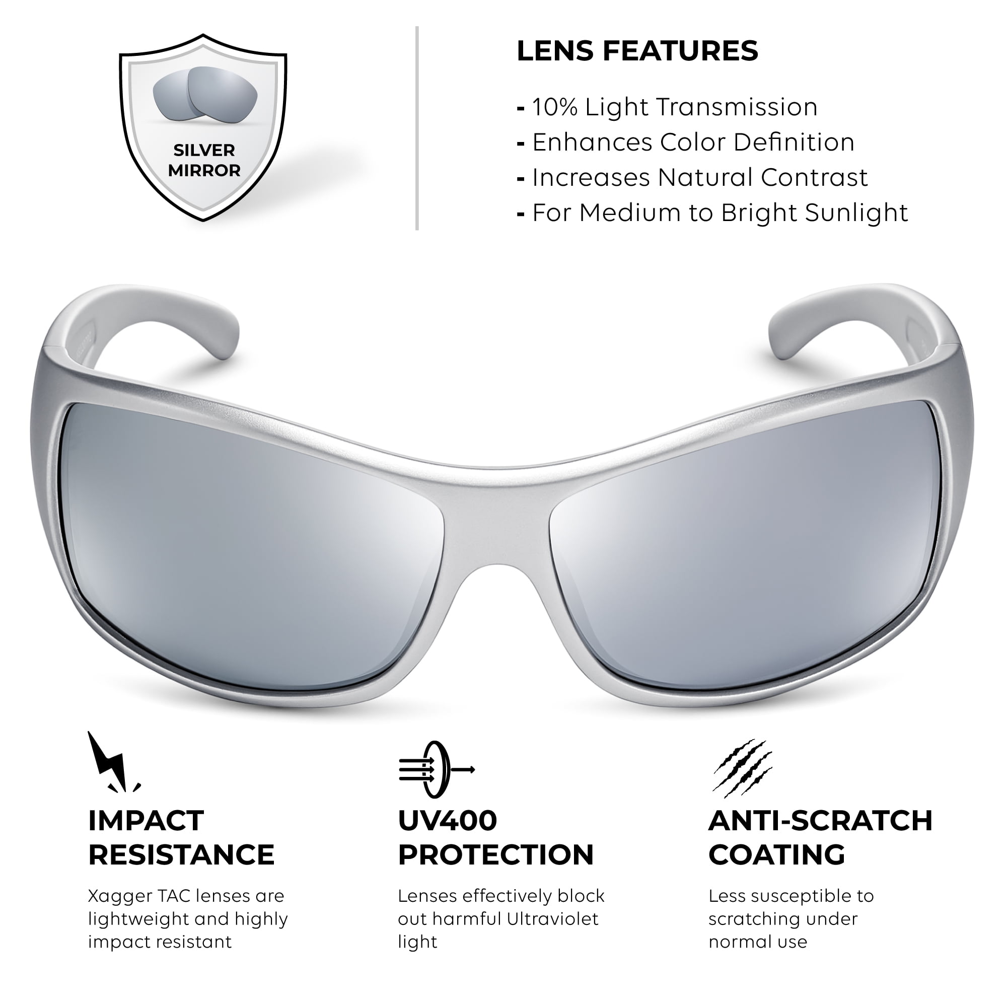 Xagger Oversized Wrap Around Sport Polarized Sunglasses for  display picture 3