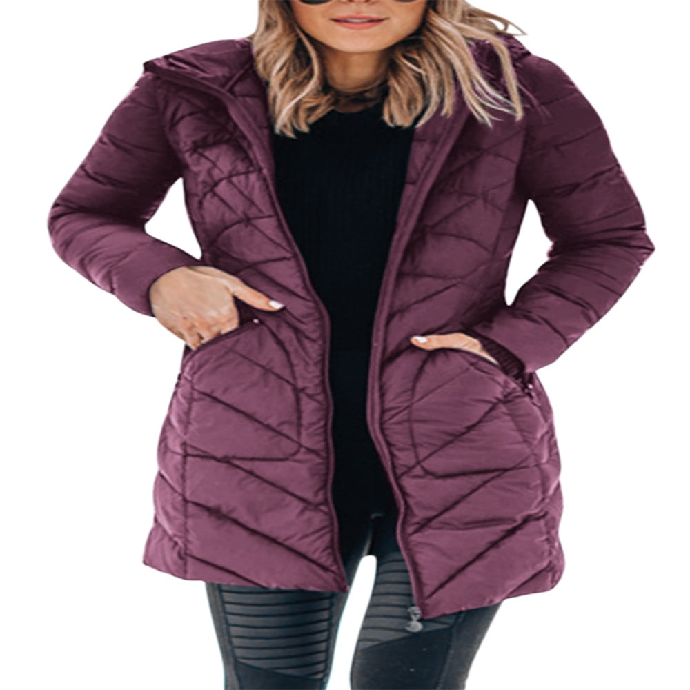 Women's Light Down Jacket Packable Winter Coat Hooded Cropped Puffer