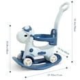 thumbnail image 3 of Wdmiya 4 in 1 Rocking Horse for Toddlers 1-3 Years Old, Baby Rocking Toy Fun Birthday Gift for 1+ Boys Girls, Ride on Toy with Detachable Balance Board，Balance Bike with Push Handle, Blue, 3 of 8