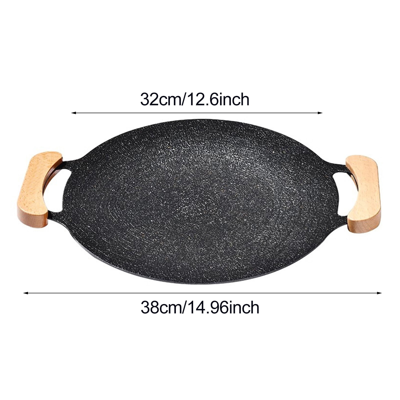 Opvise Multi-Purpose Cast Iron Baking Tray with Double-Ear Anti-Scalding Handles, Heavy Duty Grill Pan for Indoor/Outdoor Cooking, Non-Stick Surface, Even Heat Distribution, Perfect for Grilling