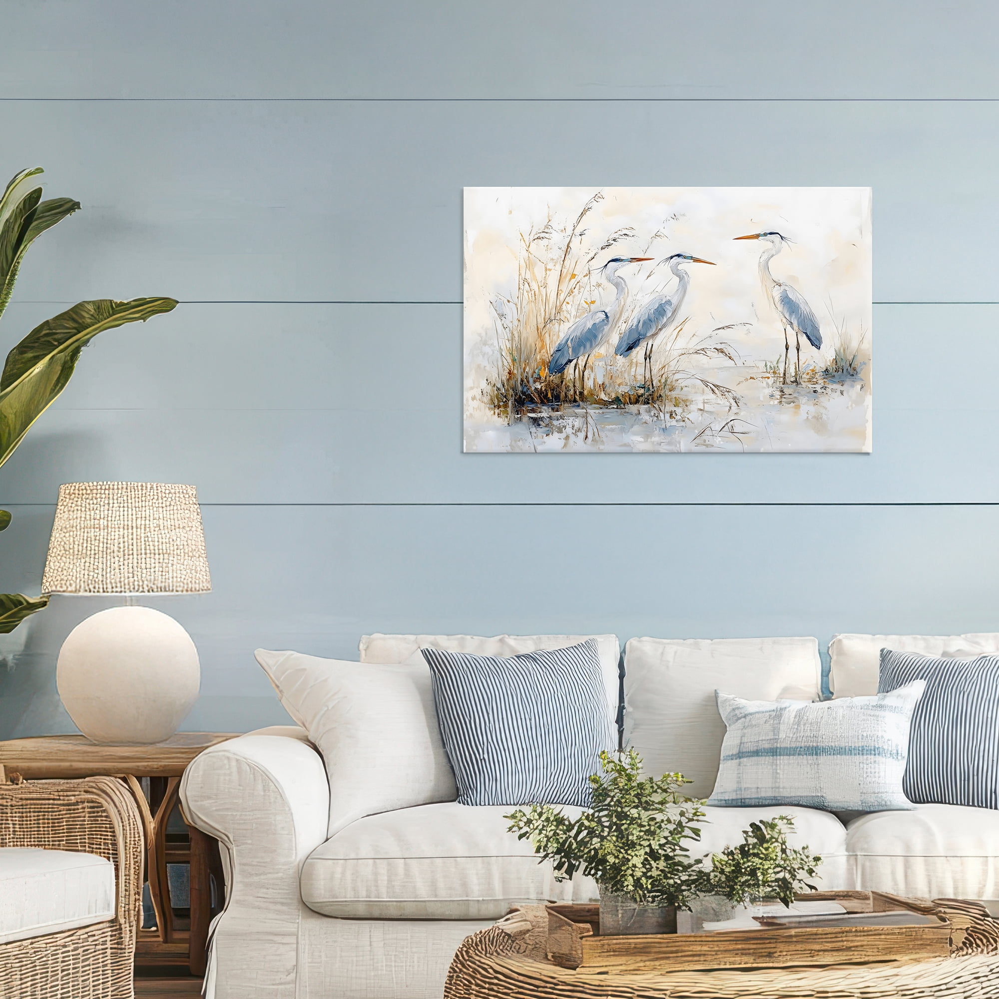Stupell Industries Blue Heron Trio in Wetlands Canvas Wall Art, design by LSR Design Studio