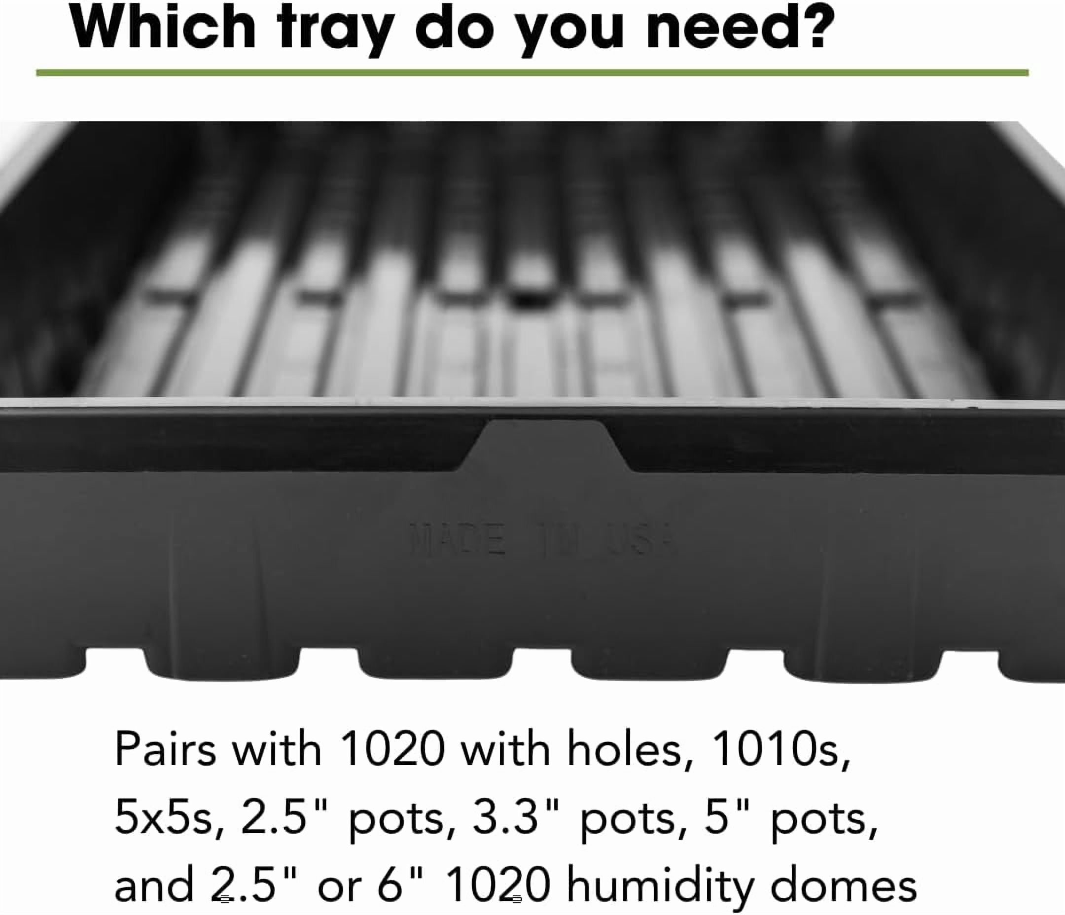 1020 Trays - Extra Strength No Holes, 10 Pack, for Propagation Seed Starter, Plant Germination, Seedling Flat, Fodder, Microgreens