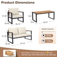 thumbnail image 4 of COMLAX FIELD 4-Piece Patio Furniture Set, Metal Outdoor Conversation Set with Coffee Table & Removable Cushions, 4 of 7
