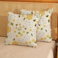 thumbnail image 2 of Summer Bee Pillow Covers 18x18 Inch Set of 2, Yellow Honey Bee Decorations Throw Pillows Spring Outdoor Pillowcase Linen Bee Kind Floral Decor Farmhouse Summer Cushion Case for Couch Home Sofa, 2 of 6