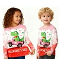 thumbnail image 2 of DDSOL Kids Valentines Day Shirts Dinosaur Graphic Long Sleeves Tops Pink Size 6, 2 of 4