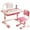 Pink, variant on AOJA Kids' Desk and Chair Set, Height Adjustable Learning Table Set with Tiltable Reading Stand and LED Light, Kids' Desk Chairs with Extra Large Drawer for Living Room, Bedroom (Blue)