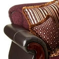 thumbnail image 2 of Benjara 94 Inch Traditional Sofa, Brown Faux Leather with Rolled Arms, Wood Legs, 2 of 5