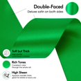 thumbnail image 3 of Cinta decorativa MEEDEE satinada de doble cara, 50 mm x 23 m, color verde, 3 of 9