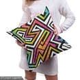 thumbnail image 4 of Ambesonne Geometric Fabric by the Yard Upholstery, Grunge Game Retro, 3 Yards, Multicolor, 4 of 4