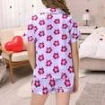 thumbnail image 5 of UFOUND 2 Piece Pajamas Sets For Kids Children Love Heart Print Short Sleeve Button Shirt Shorts Sleepwear Leisure Toddler Nightwear, 5 of 5
