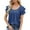 Navy, variant on Fesfesfes Women Short Sleeve Tshirt Womens Solid Color Loose Round-Neck Short Sleeve Ruffle Tops Women Summer Clothes Sale XL(US:10)