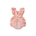 thumbnail image 2 of Qiylii Baby Girls Pumpkin Pattern Romper, Sleeveless Backless Short Jumpsuit, 2 of 9