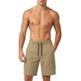 thumbnail image 5 of Men's Relaxed Fit Cargo Shorts, Elastic Drawstring Waist Shorts with Multi-Pockets and Quick Dry Fabric Outdoor Hiking Khaki M, 5 of 5