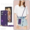 thumbnail image 2 of Case for Samsung Galaxy S23 with Card Slot Holder, Removable Adjustable Shoulder Strap Lanyard Crossbody Neck Purse Phone Case for Samsung Galaxy S23 KB Purple, 2 of 15