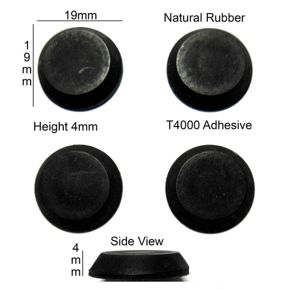VATH Self Adhesive Rubber Feet 19mm(L)x 19mm(W)x 4mm(H) 4pcs [RB9]