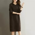 thumbnail image 5 of WJHWSX Dresses for Women,Womens Fall Dresses,Casual Dresses for Women,Long Sleeve,V Neck,Easy Care,Solid,Free Size, 5 of 8