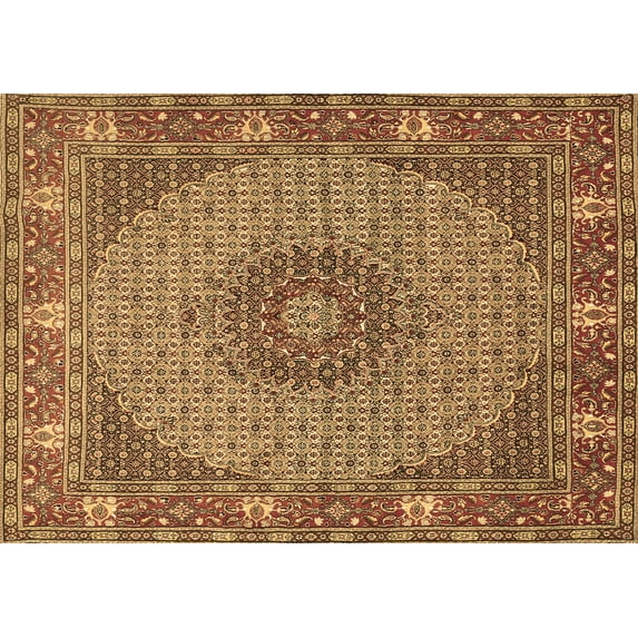 Ahgly Company Indoor Rectangle Medallion Brown Traditional Area Rugs, 7' x 10'
