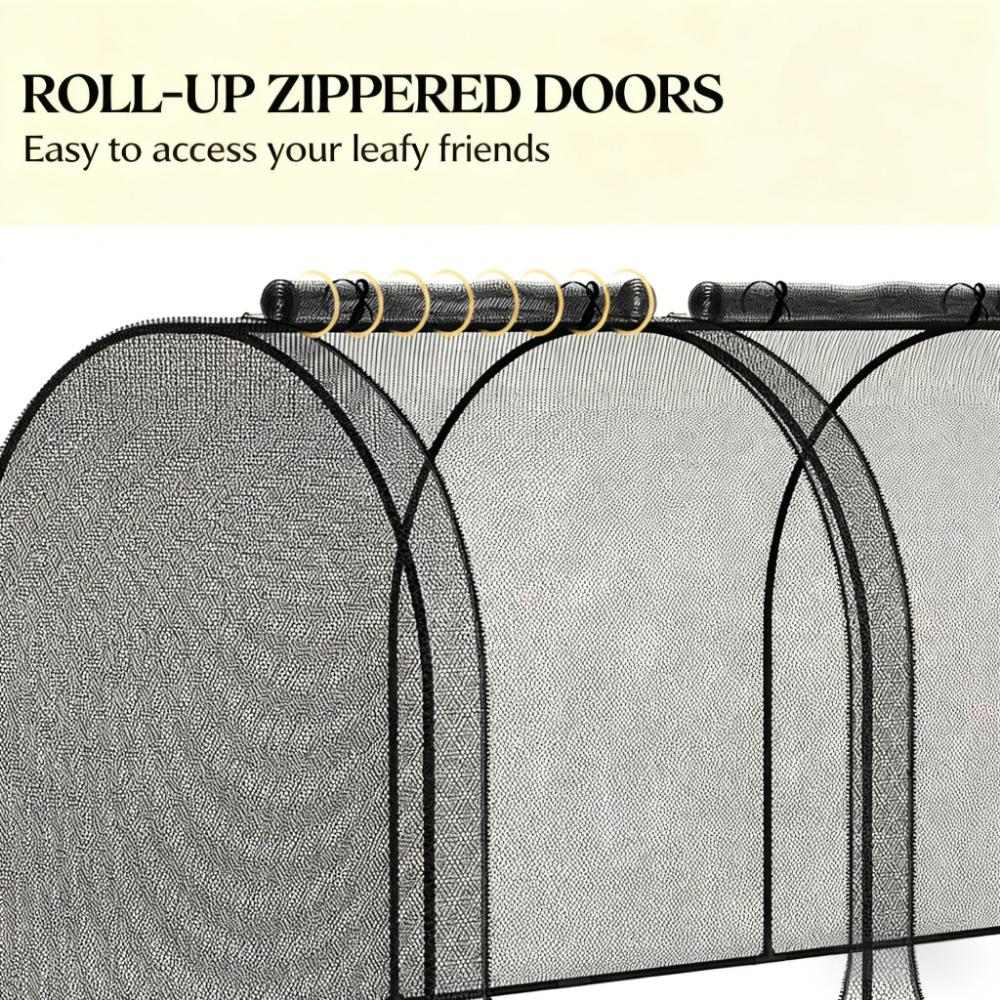 Plant Protection Tent, Crop Cage with Zippered Doors, Storage Bag and Ground Stakes
