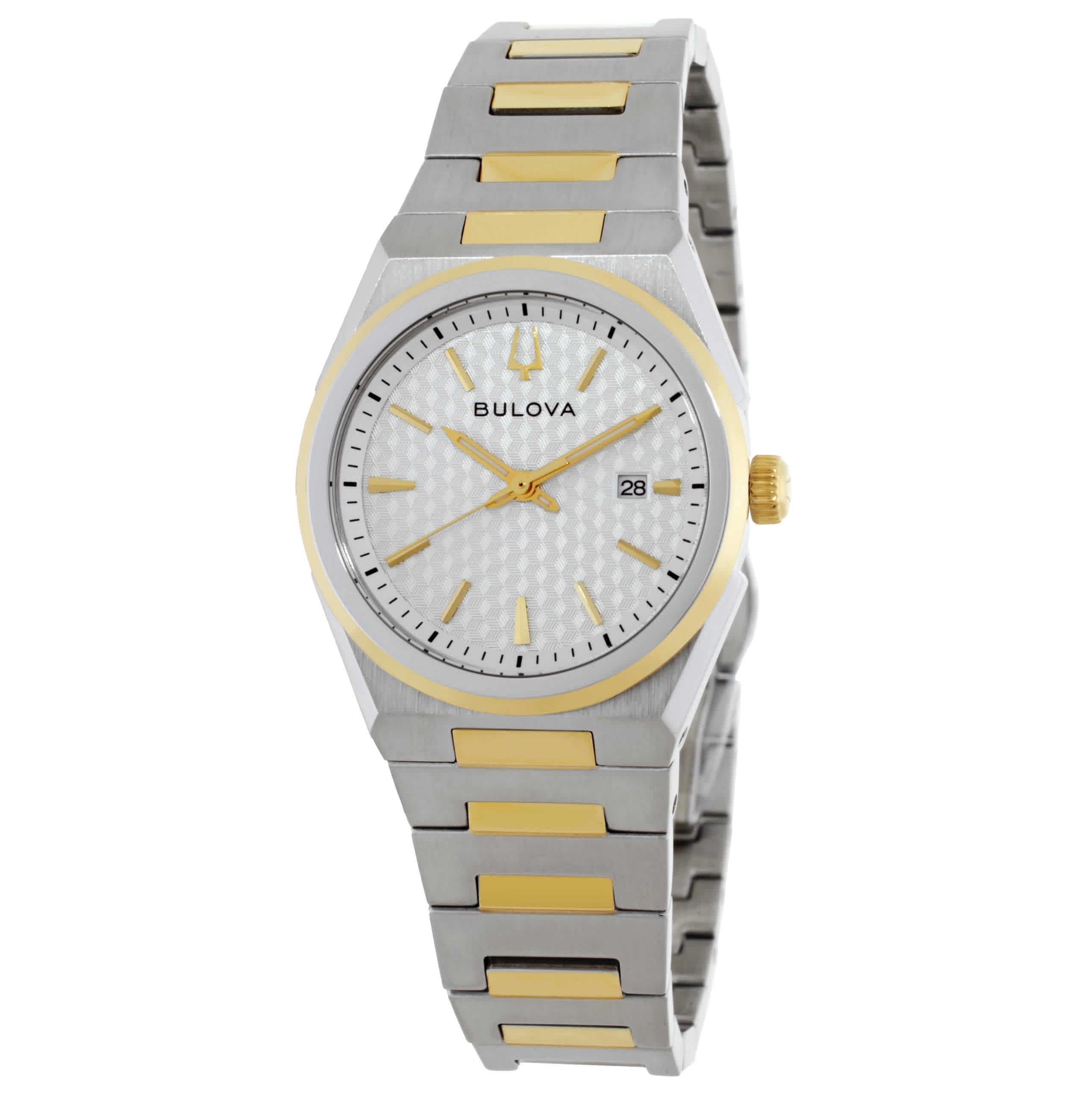 Bulova 98P125 Diamond Chronograph White Ceramic SS Women\'s Watch 40mm 6\