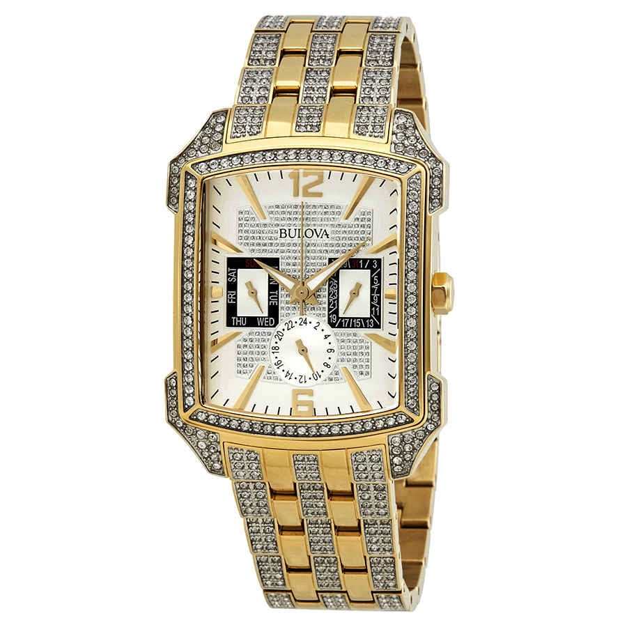 Bulova - Bulova Men's Crystal Stainless Steel Quartz Watch 98C109 -  Walmart.com - Walmart.com