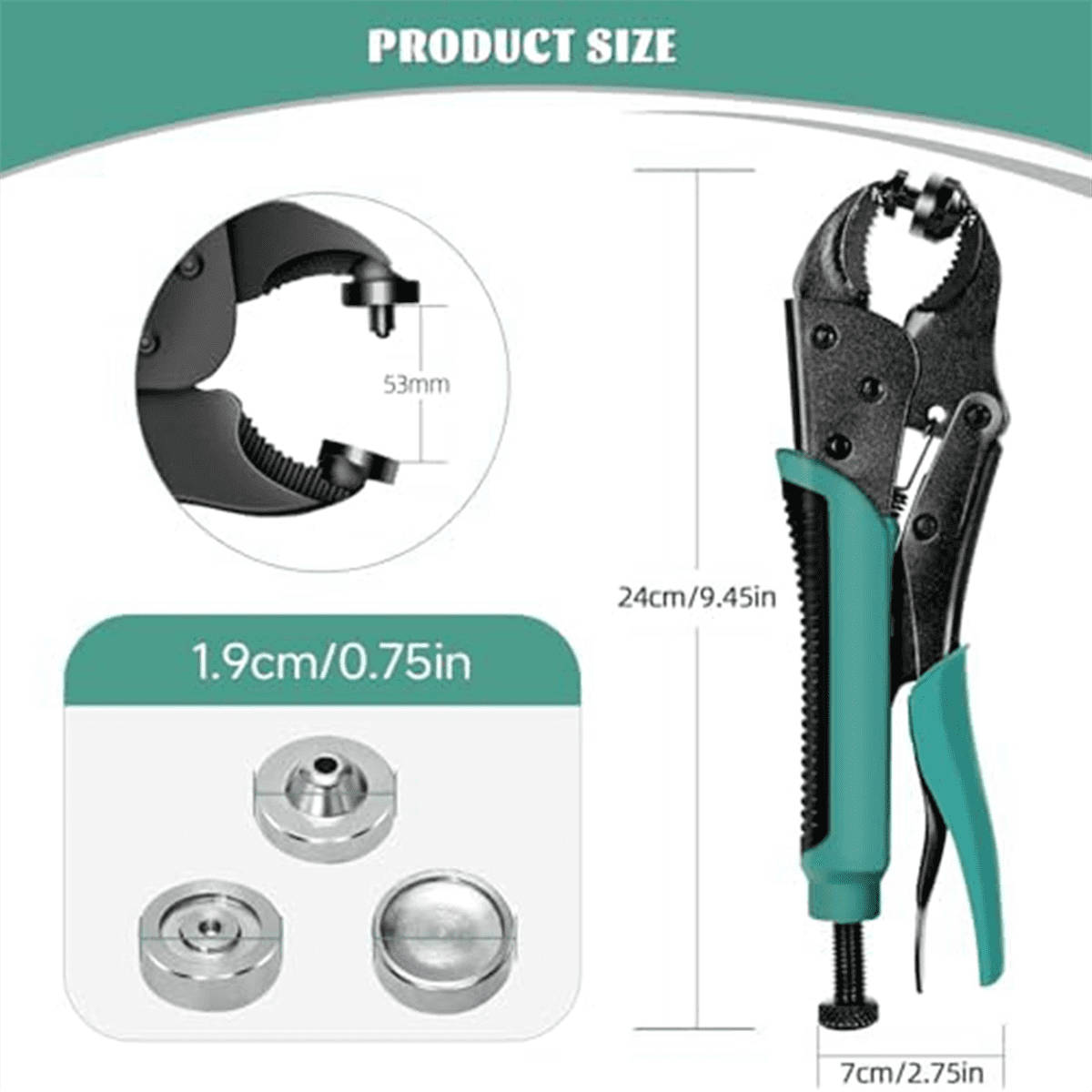 Heavy Duty Snap Fastener Pliers with 323 Piece Canvas Snap Kit