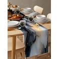 thumbnail image 6 of Marble Navy Blue Table Runner 108 Inches Long for Dining Table Decor,Grey Gold Cracked Crystal Texture Burlap Linen Farmhouse Table Runner Coffee Table Runners Dresser Scarf for Kitchen Party Holiday, 6 of 8