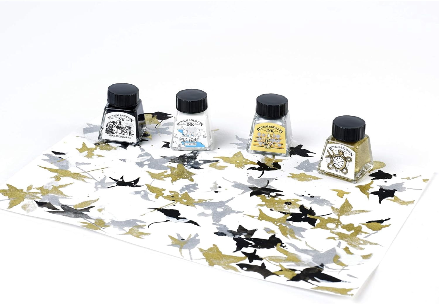 Winsor & Newton Drawing Ink, 14 mL Bottles, Set Of 4, Metallics