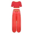 thumbnail image 3 of Aislor Women 2-piece Belly Dancing for Rave Party Shiny Sequin Tassel Outfits Red XXL, 3 of 7