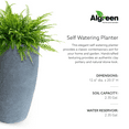 thumbnail image 6 of Algreen Products 87301 Athena 20.5" Self Watering Plastic Planter, Charcoalstone, 6 of 12