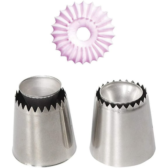 NAMZI 2 Pack Russian Piping Tips Set Sultan Tip Nozzle Baking Ring Cookies Mold Kits Wilton Cake Decorating Supplies Best Kitchen Gift