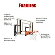 RAMGOAL Adjustable Indoor Mini Basketball Hoop and Ball, Wall-Mounted, Durable Breakaway Rim